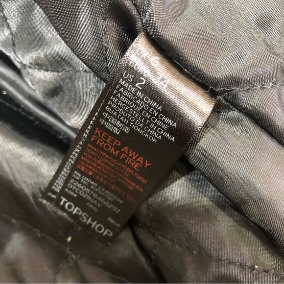 Topshop Wool Blend Navy Double Breasted Short Peacoat 2 - Picture 6 of 8